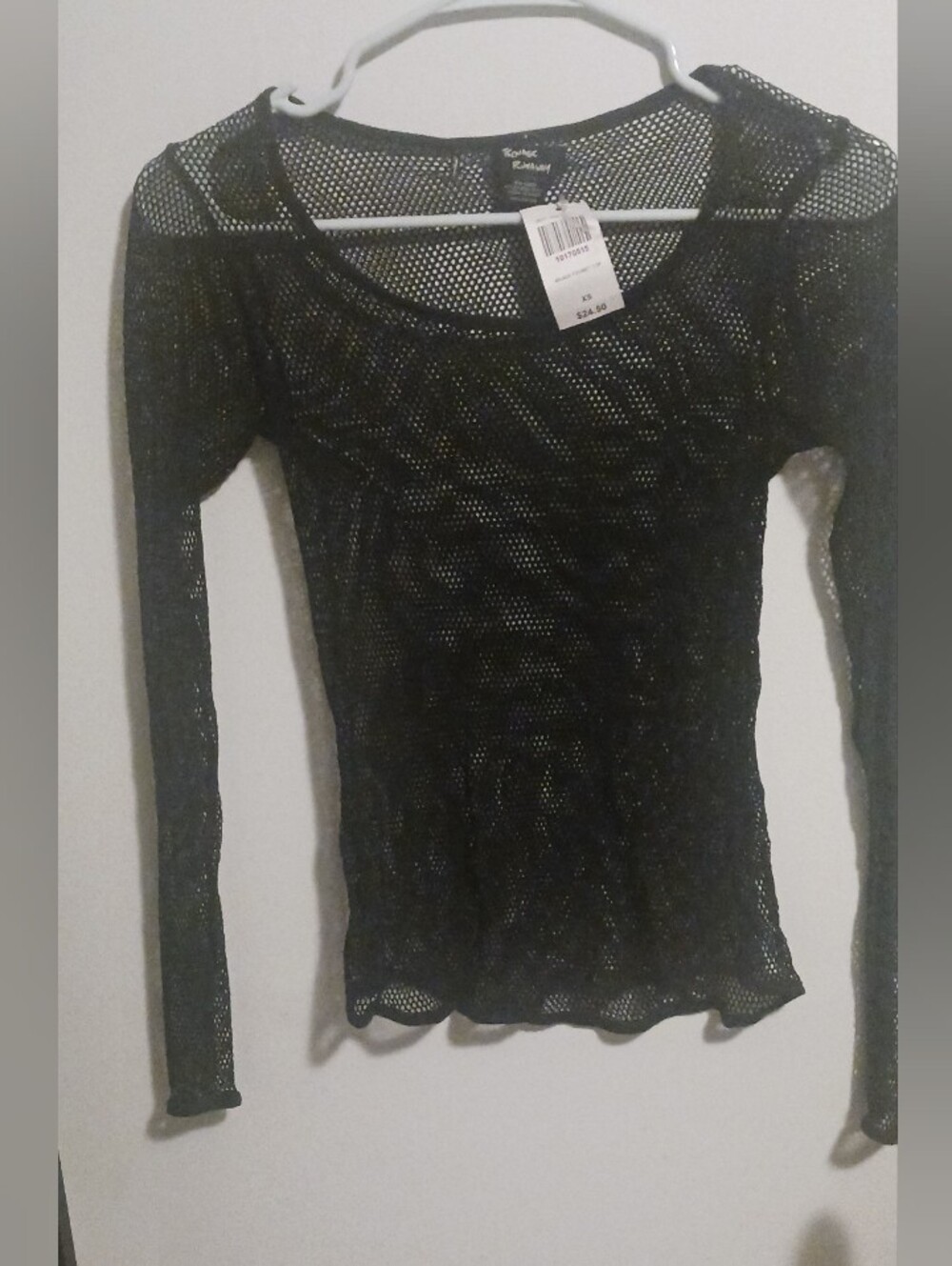 NWT Teenage Runaway Black Fishnet Top Hot Topic Mesh Goth Punk Shirt XS